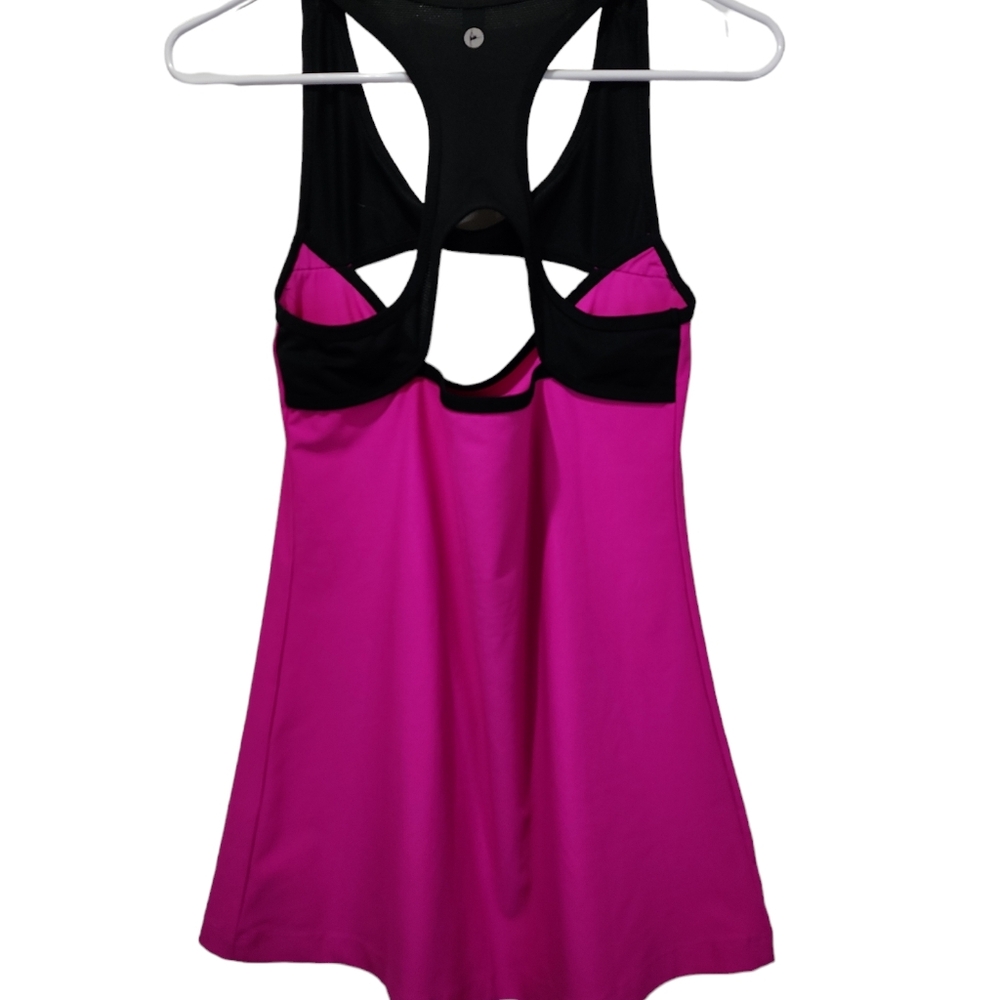 Women's ninety degree size , large athletic , top hot pink and black barbiecore - Picture 3 of 4